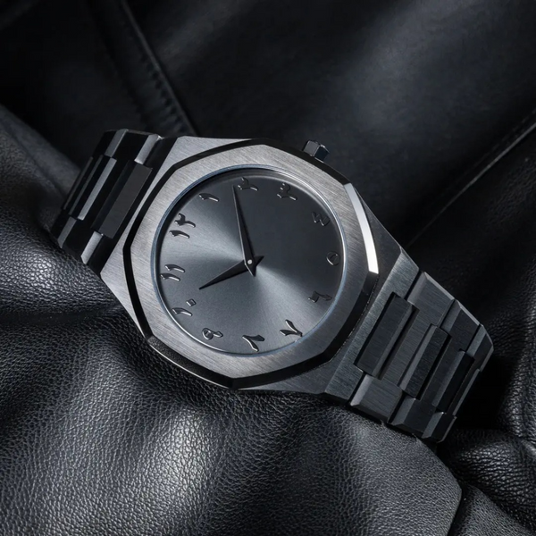 Montre homme chiffres arabes full black - vue 1