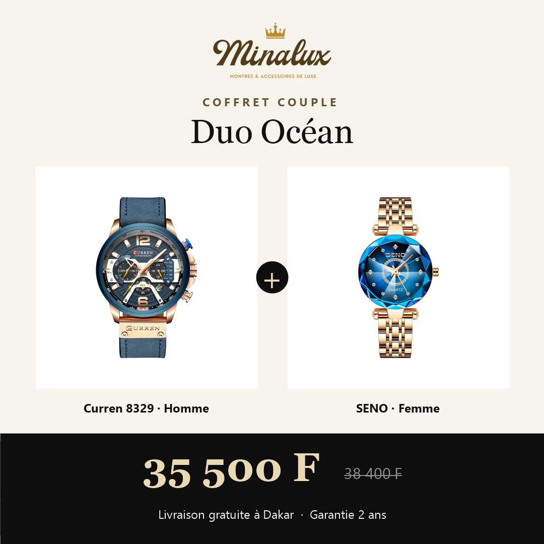 Coffret couple Duo Océan : Curren 8329 homme et SENO femme