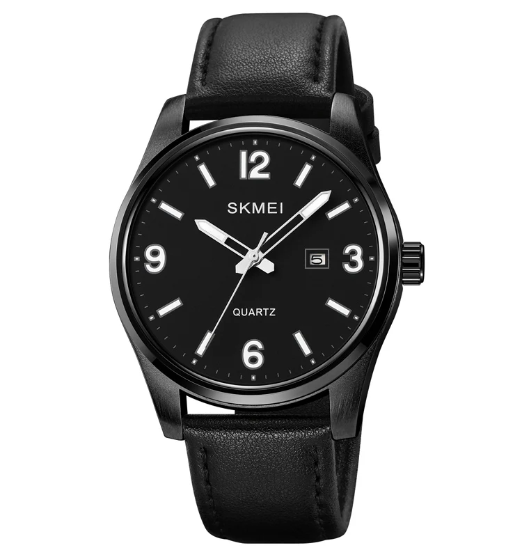 Montre à Quartz pour Homme en cuir (full black)